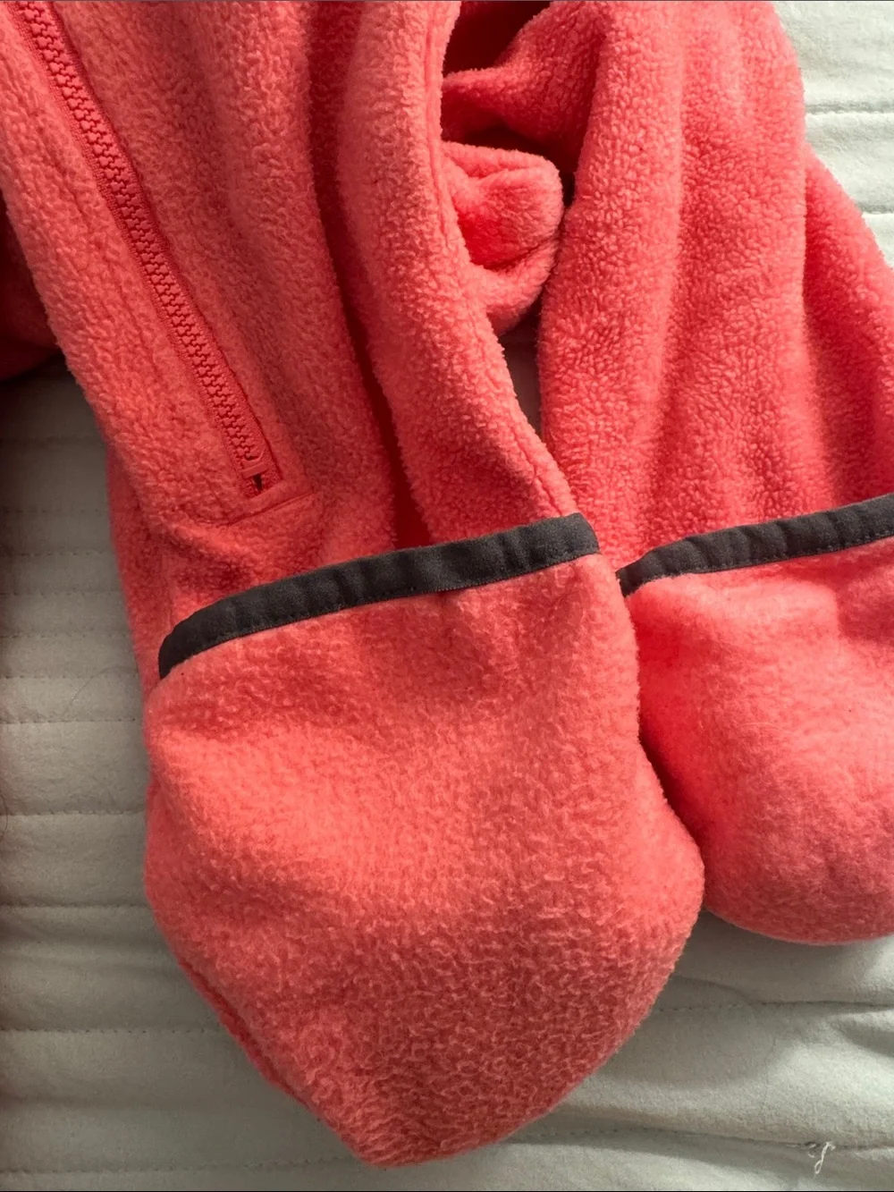 Pink Tiny Bear Fleece Bunting Onesie